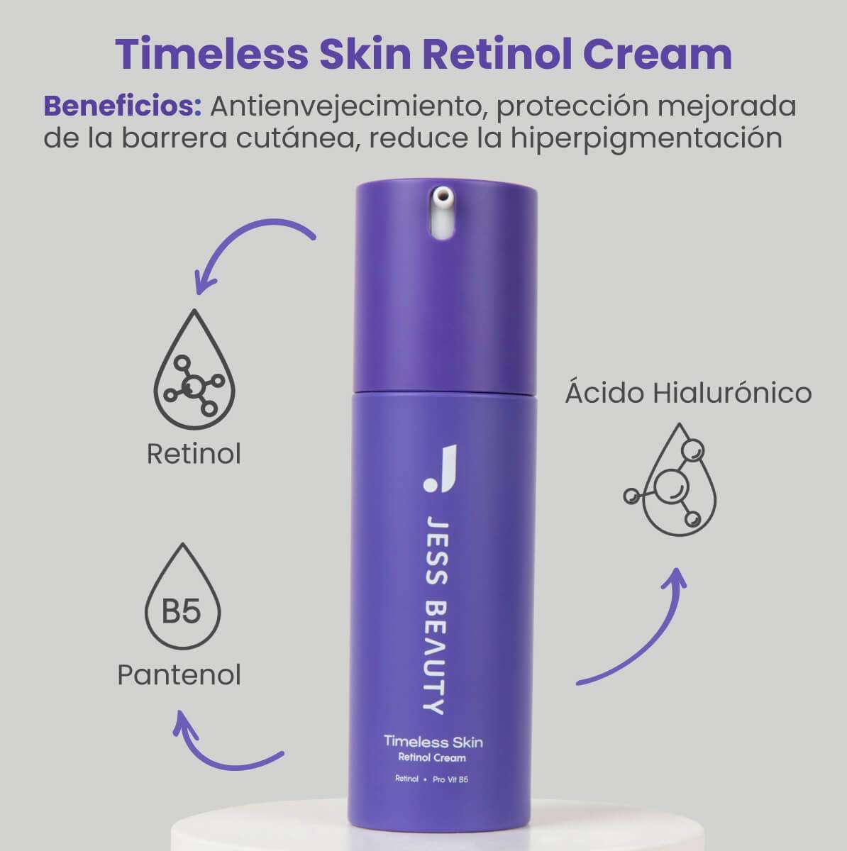Sérum facial JESS BEAUTY Crema Retinol Timeless Skin x 30 ml (4)